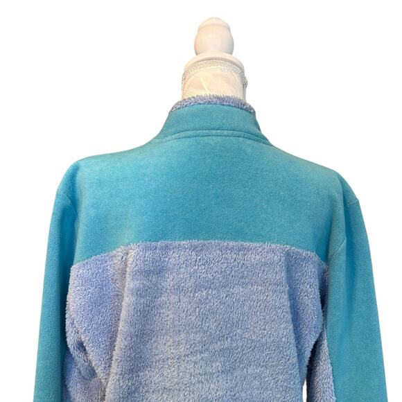 Wooly Bully Blue Fleece Womens Sz Large Full Zip Two Tone Blue Lightweight - Picture 12 of 16